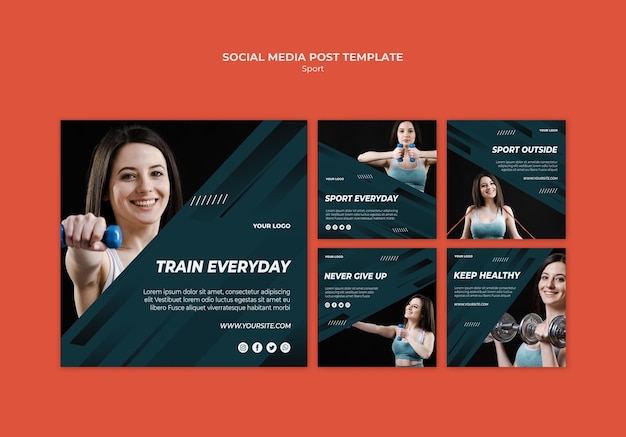 Sport social media post template