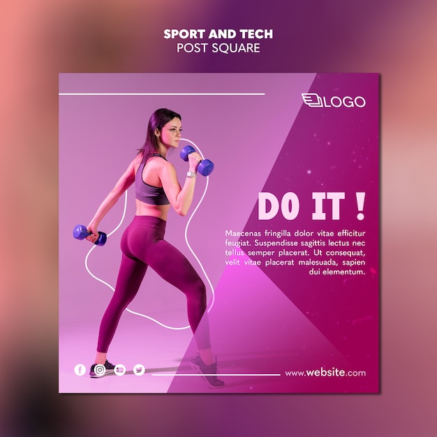 Free PSD sport & tech post template design