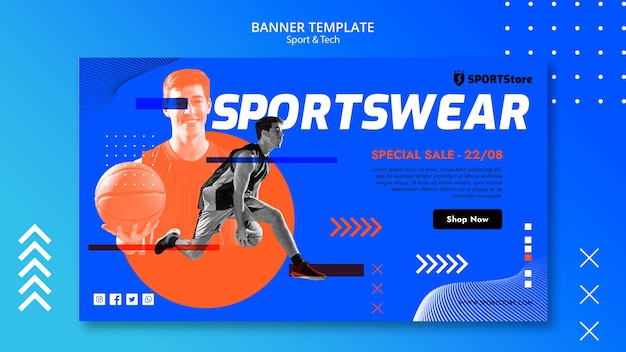 Free PSD sport & tech template for banner design