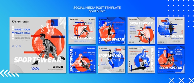 Sport & tech template for social media post