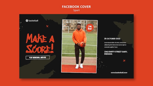 Free PSD sport training facebook cover template