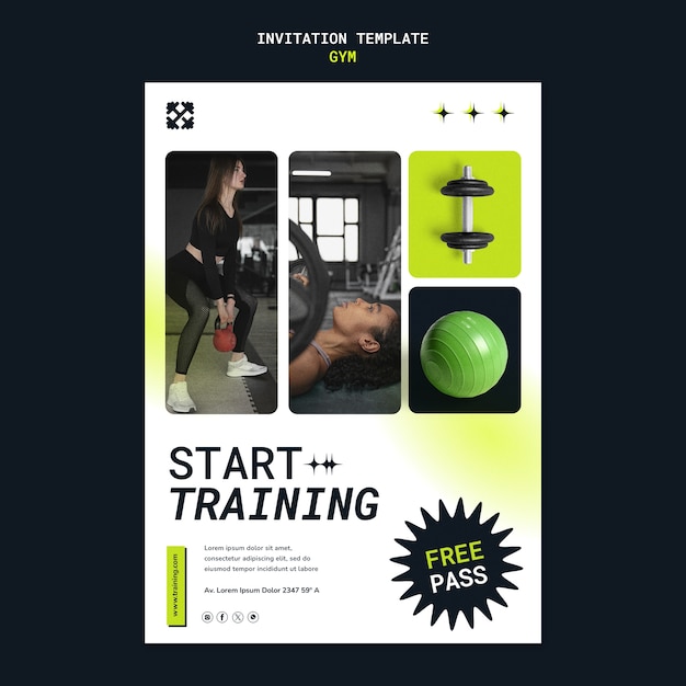 Free PSD sport training invitation template