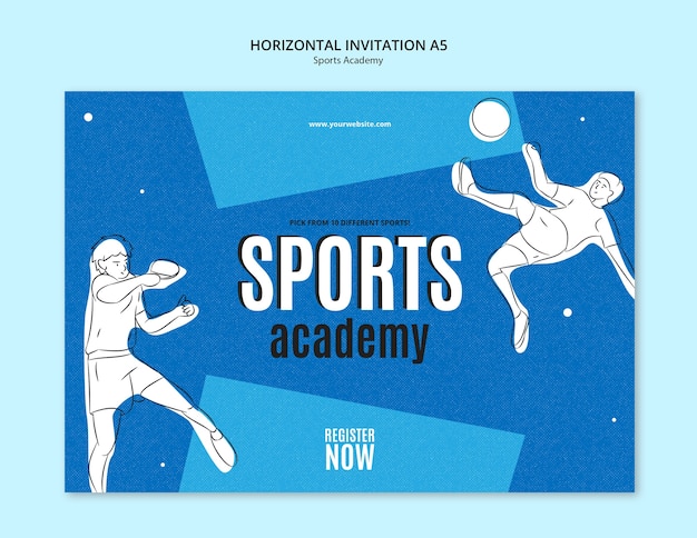 Free PSD sports academy template design