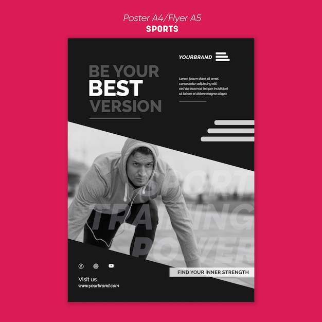 Free PSD sports ad template poster