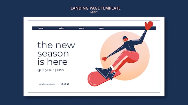 Free PSD sports and athleticism landing page template