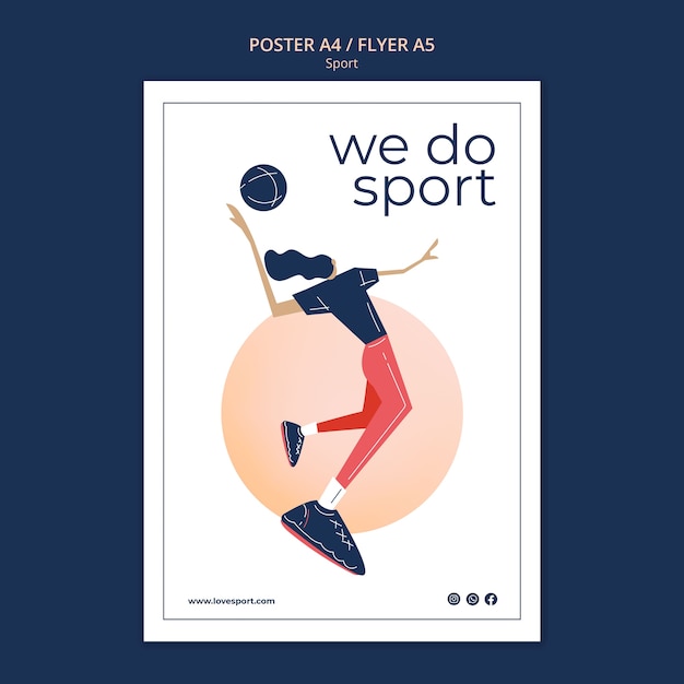 Free PSD sports and athleticism vertical poster template