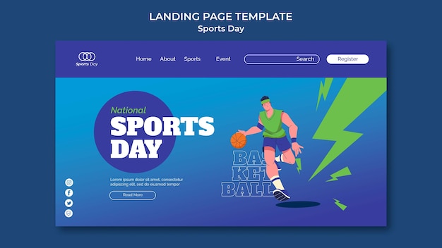 Sports day landing page template design