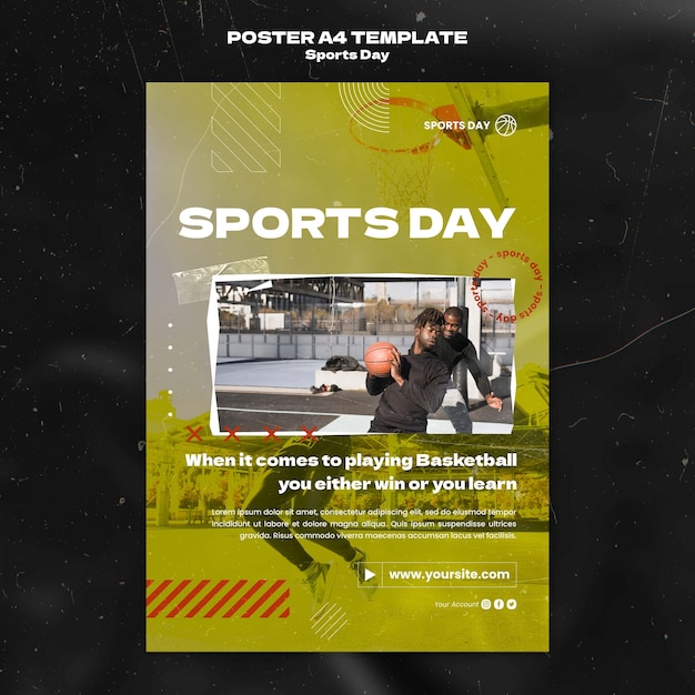 Free PSD sports day vertical poster template