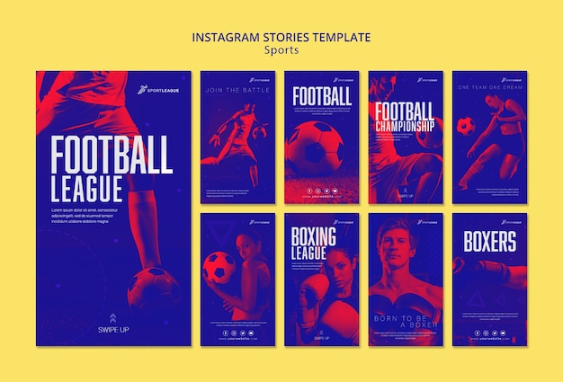 Free PSD sports instagram stories template