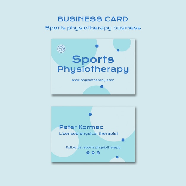 Free PSD sports physiotherapy business card template