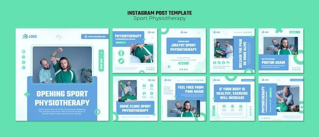 Free PSD sports physiotherapy instagram posts template