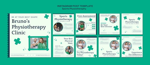 Free PSD sports physiotherapy instagram posts template