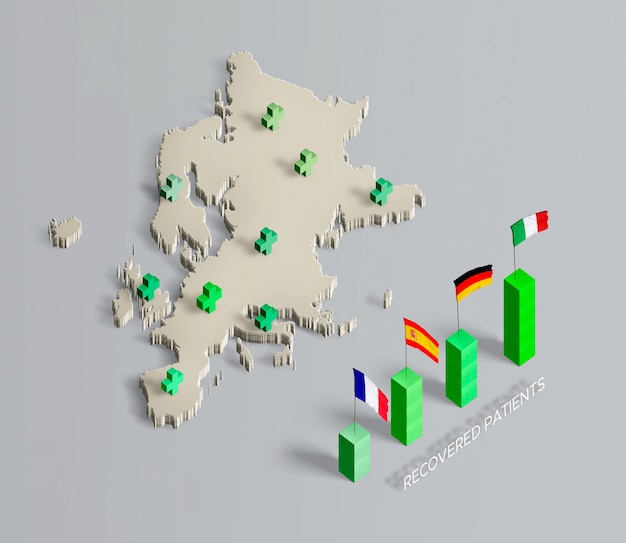 Free PSD spreading of coronavirus map european union