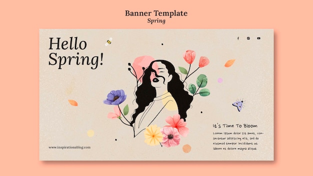 Free PSD spring banner design template