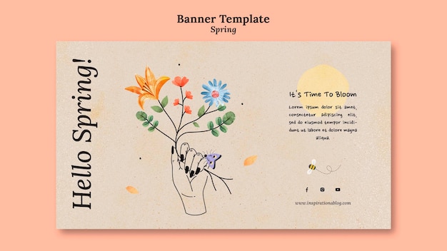 Free PSD spring banner design template