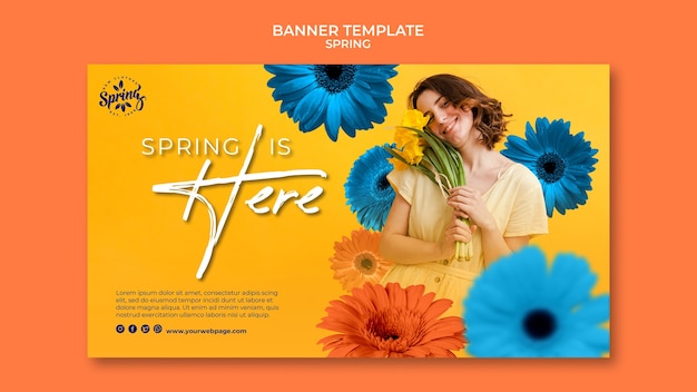 Free PSD spring banner design template