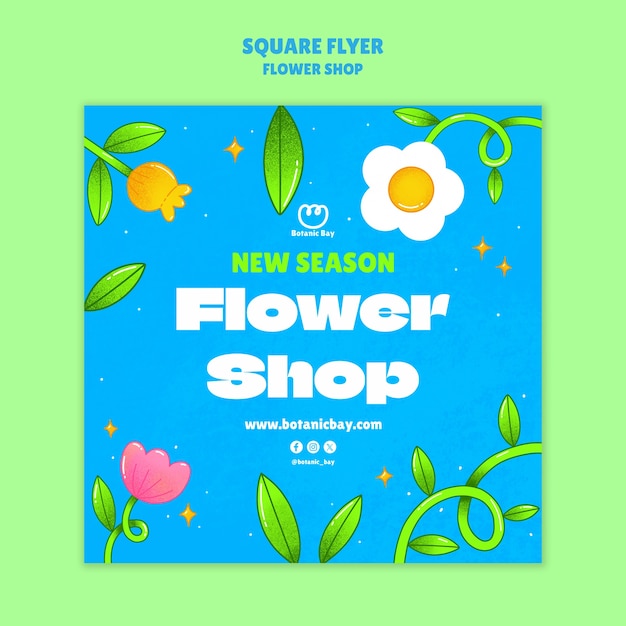 Spring celebration square flyer template