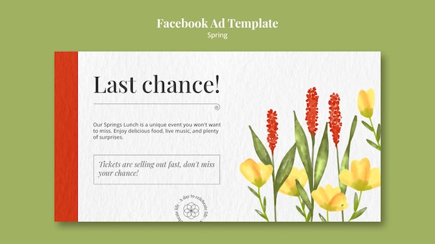 Free PSD spring facebook ad template