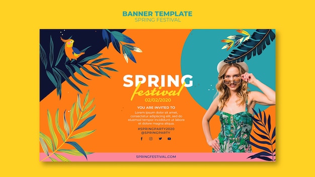 Free PSD spring festival banner template