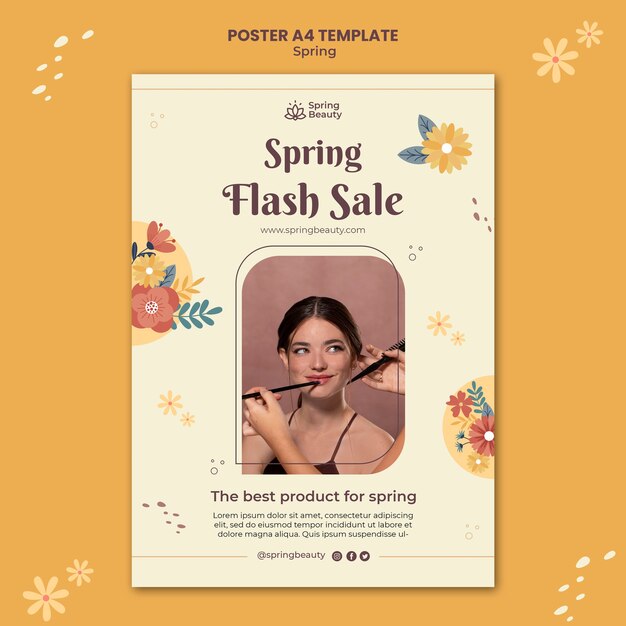 Spring flash sale poster template