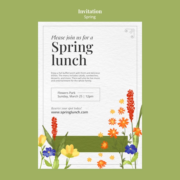 Free PSD spring invitation template