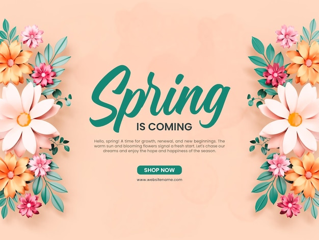 Spring is coming social media banner template