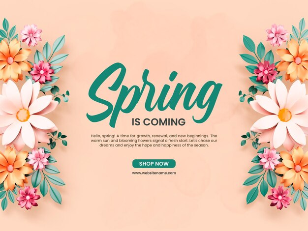 Spring is coming social media banner template