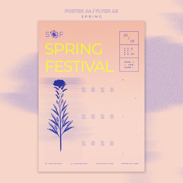 Free PSD spring music festival poster