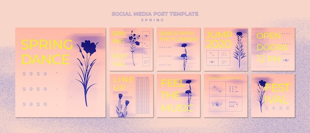 Free PSD spring music festival social media post template