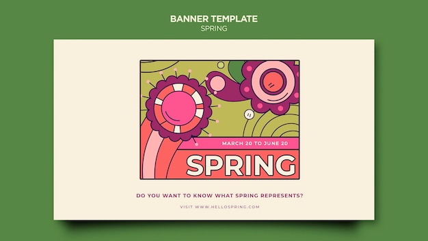 Free PSD spring party banner template