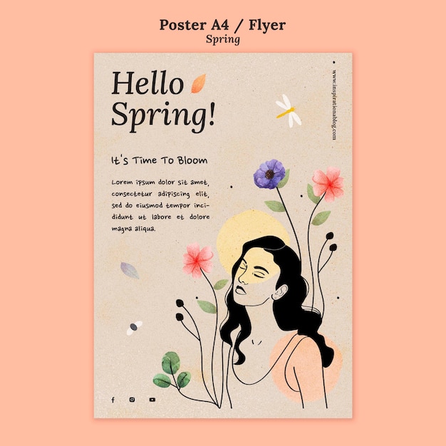 Free PSD spring poster or flyer template