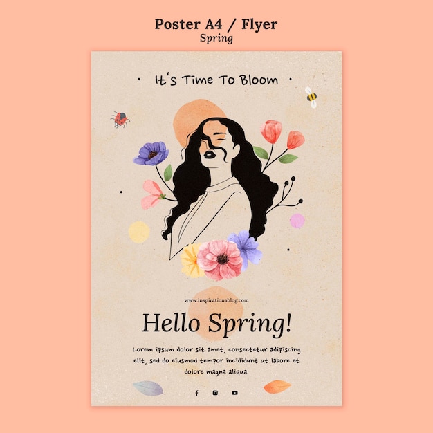 Free PSD spring poster or flyer template