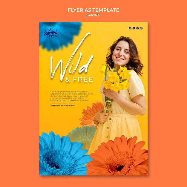 Free PSD spring poster or flyer template