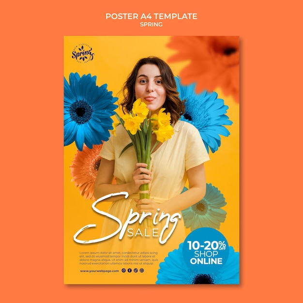 Free PSD spring poster or flyer template