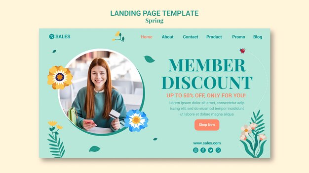 Spring sale landing page template