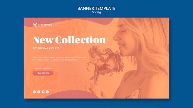 Free PSD spring sale new collection banner template