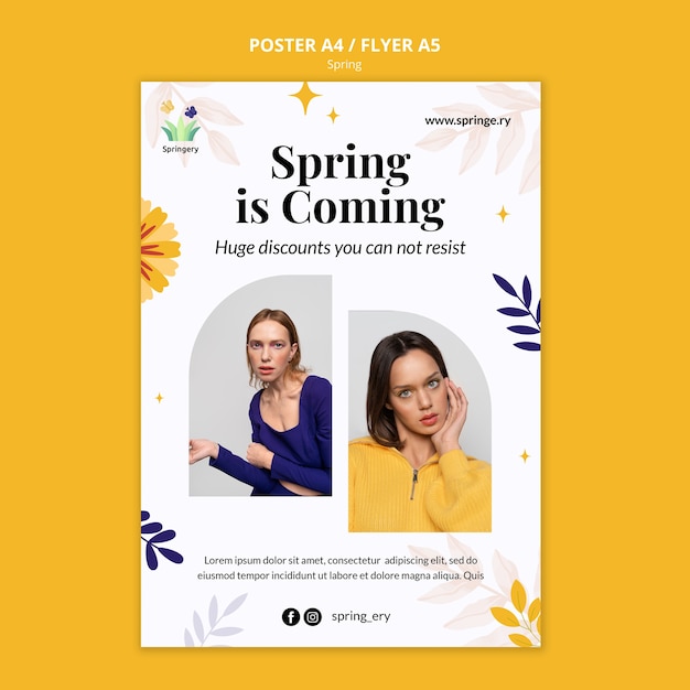 Spring sale poster template