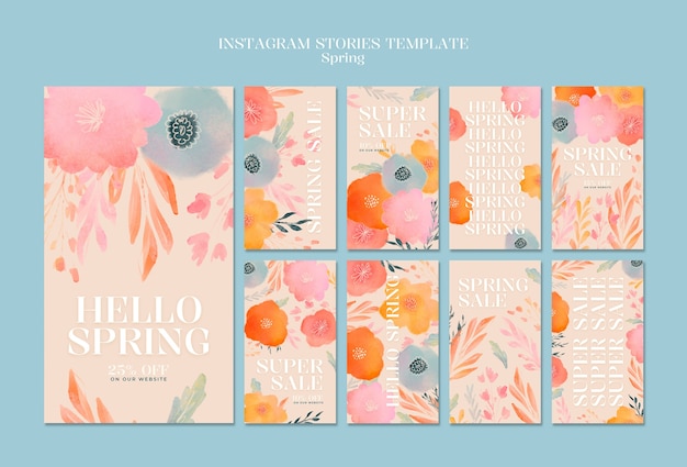 Free PSD spring sale template design