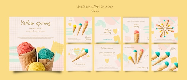 Free PSD spring season instagram post collection