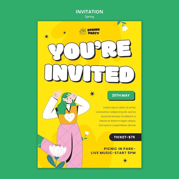 Spring season invitation template