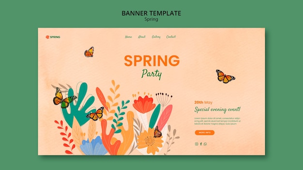 Free PSD spring season landing page  template