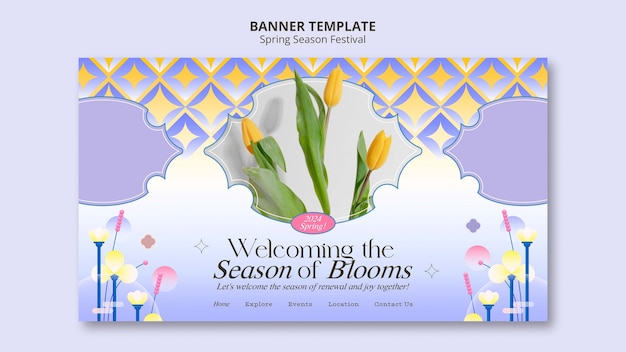 Free PSD spring season landing page template