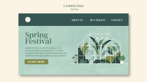 Free PSD spring season landing page template