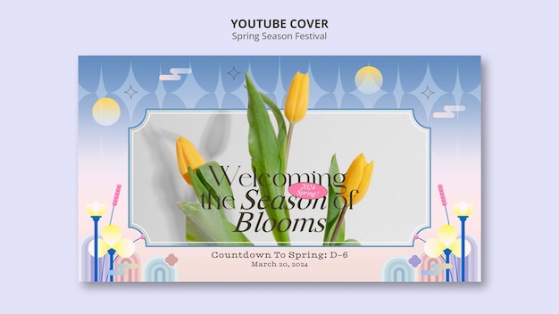 Free PSD spring season youtube cover  template