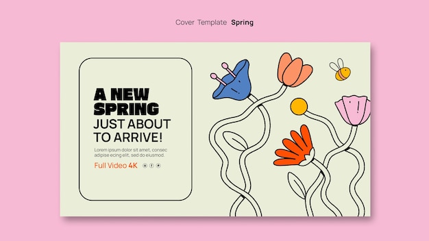 Free PSD spring season youtube cover  template