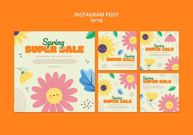 Free PSD spring  template design