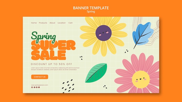 Free PSD spring  template design