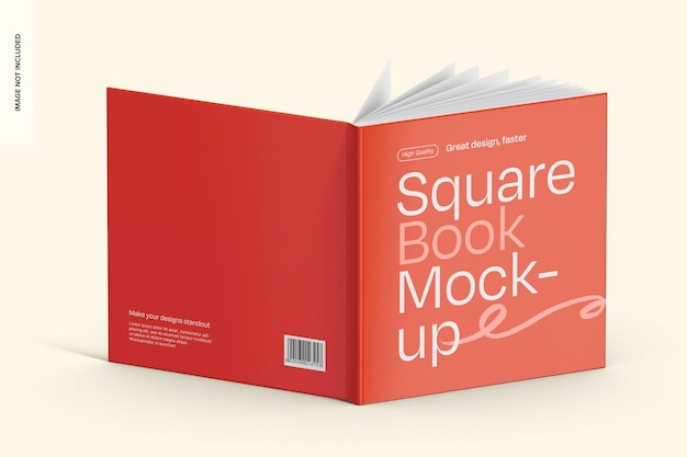 Square book mockup