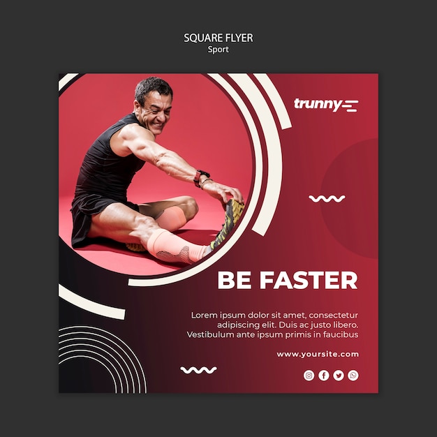 Square flyer template for fitness