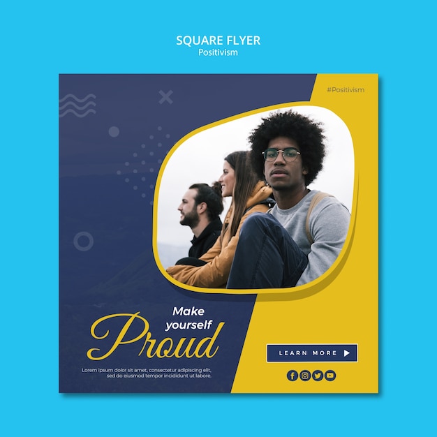 Square flyer template for staying positive